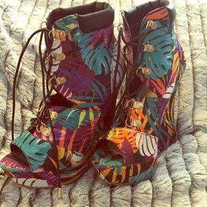 Retro peep toe boot/sandal